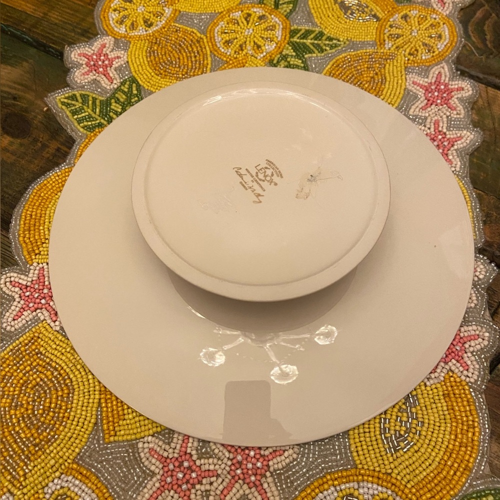 Vintage Lenox Winter Greetings Footed Cardinal Holiday Cake Plate - Picture 5 of 7